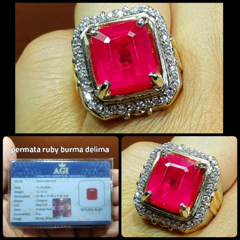 NATURAL RUBY BURMA JUMBO WARNA MERAH DELIMA
