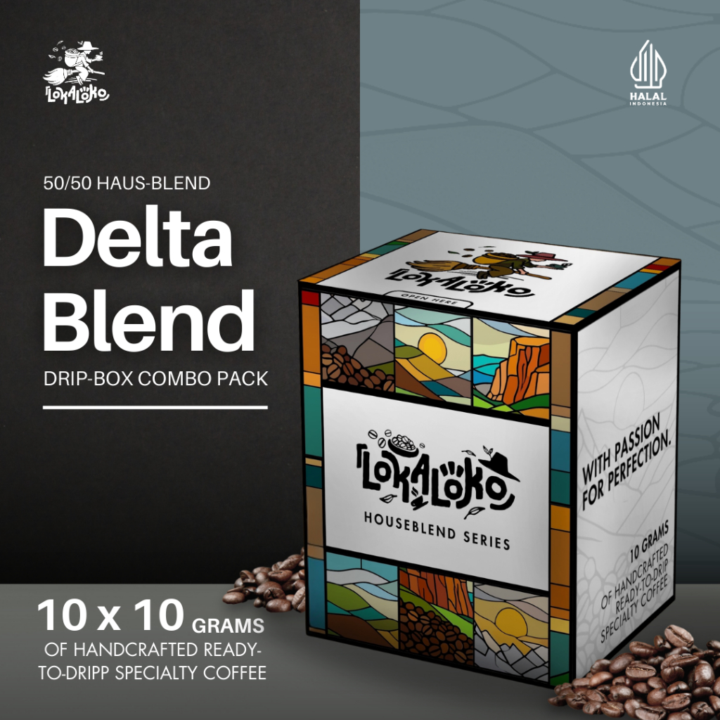 

Kopi Drip Bag Robusta Arabica 50/50 Houseblend - Delta 10×10g single-serve sachet | Lokaloko
