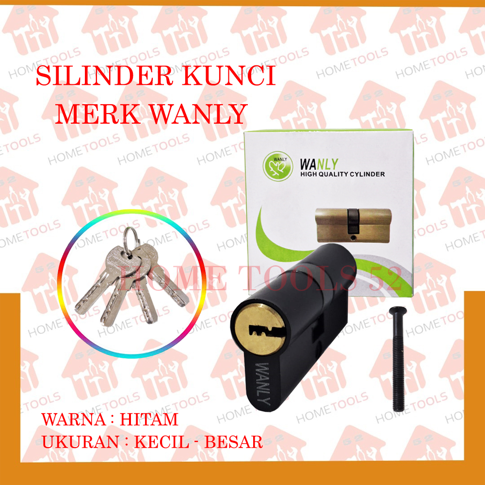 Wanly Silinder Kunci Pintu Rumah Hitam / Silinder Kunci Varian Kecil - Besar