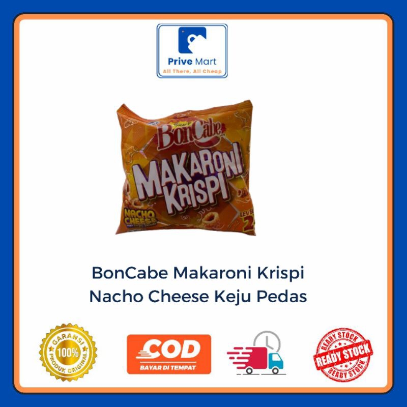 

BonCabe Makaroni Krispi Nacho Cheese Keju Pedas Level 2, 27g Prive Mart