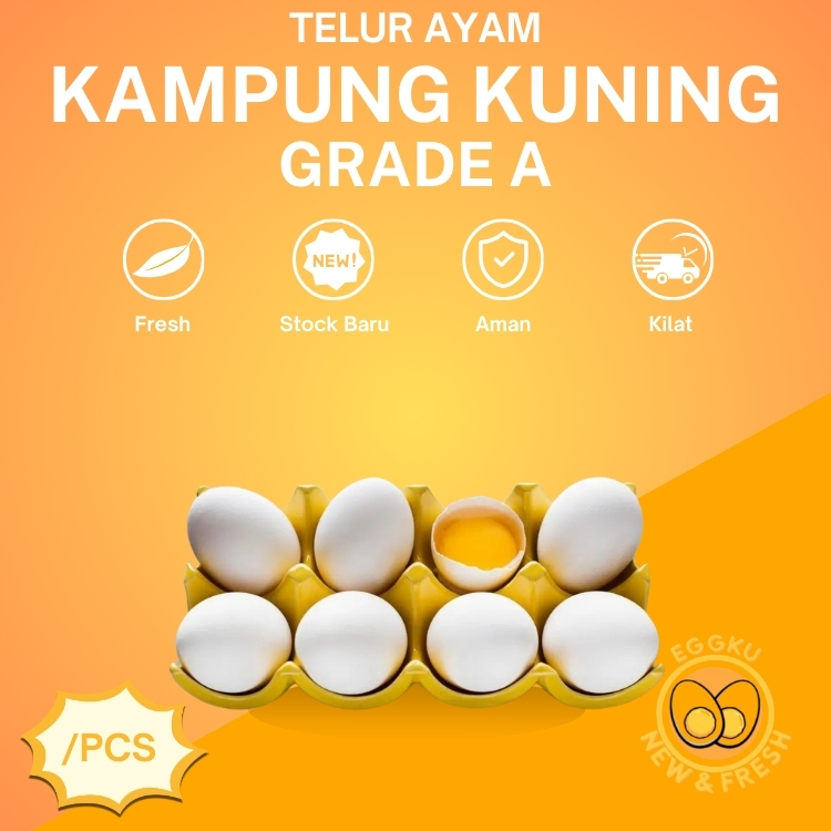 

Telur Ayam Kampung KUNING Super/GRADE A (/Butir)