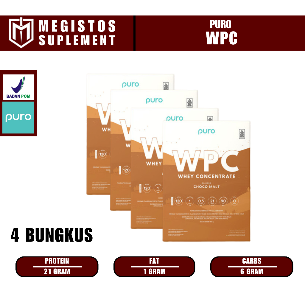 

Puro WPC 1.200Gram (4 Kotak) Free 1 item