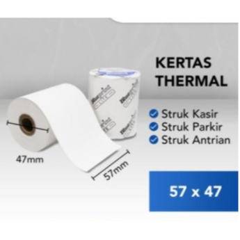 

57x47 KERTAS THERMAL PAPER 57x47 mm BLUEPRINT LITE - 1 Roll STRUK KASIR EDC TOL RESI / STRUK TOLL JASA MARGA