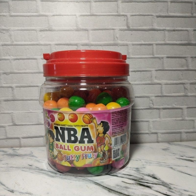 

NBA Ball Gum Tutty Fruty | Permen Karet rasa Tutty Fruity | 1 toples isi 125 pcs