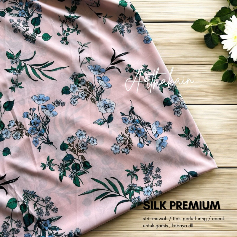 kain silk premium motif kain mukena