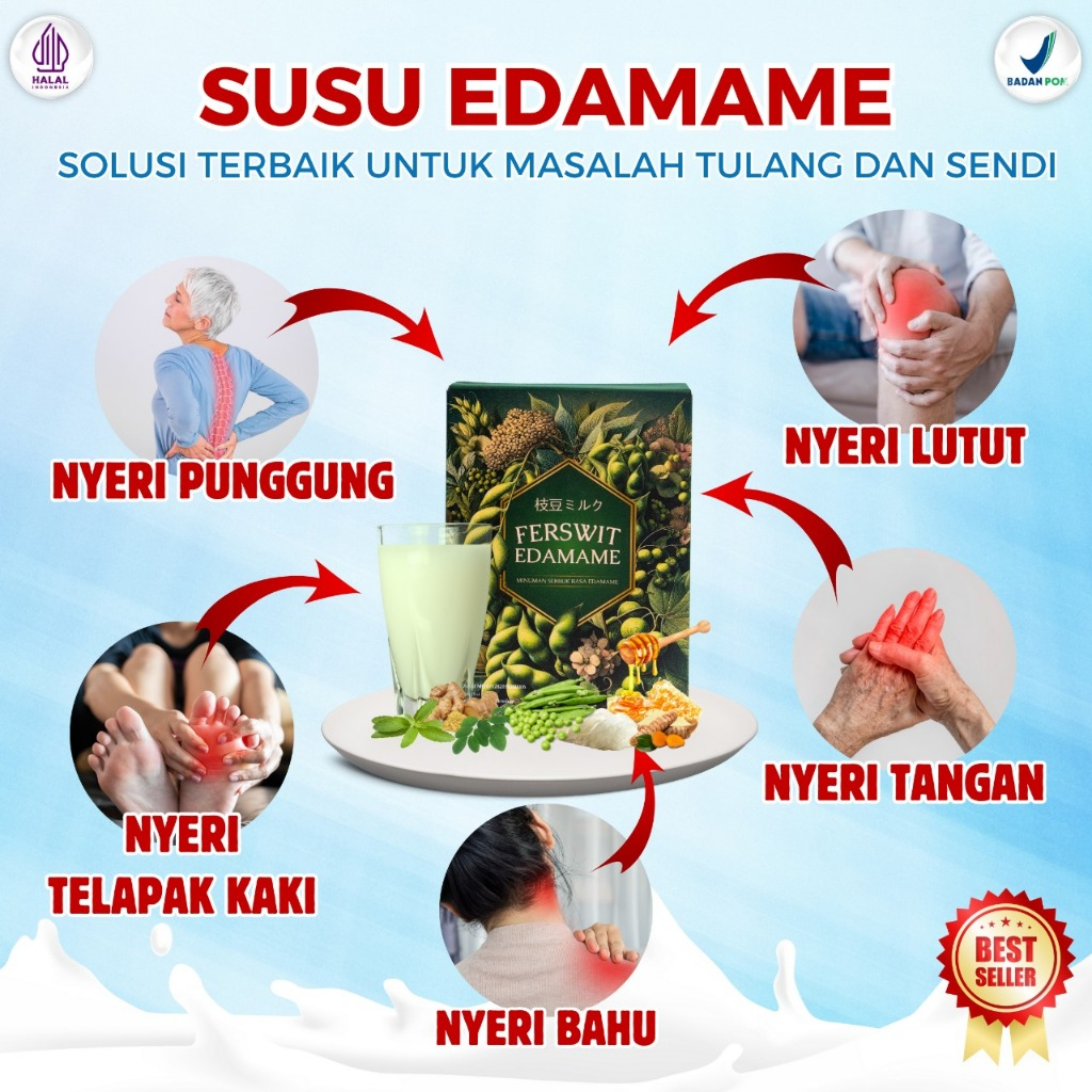 

Ferswit Susu Bubuk Edamame Jepang Asli - Khusus Sakit Tulang, Kolestrol & Asam Urat 200gr