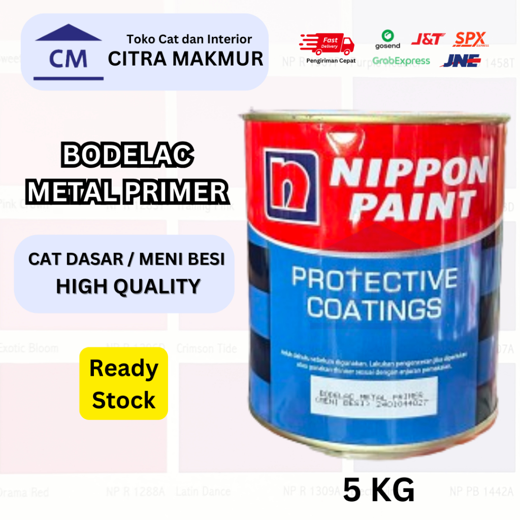 Bodelac Metal Primer ( Red Oxide ) - 5 Kg ( Cat Epoxy Besi / Cat Dasar Besi NIPPON PAINT)