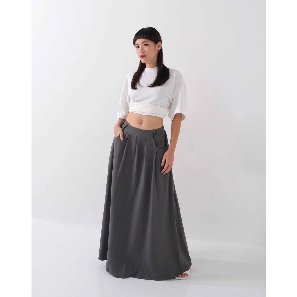 rok pinkdose rok panjang katun polos premium model A ori Pinkdose