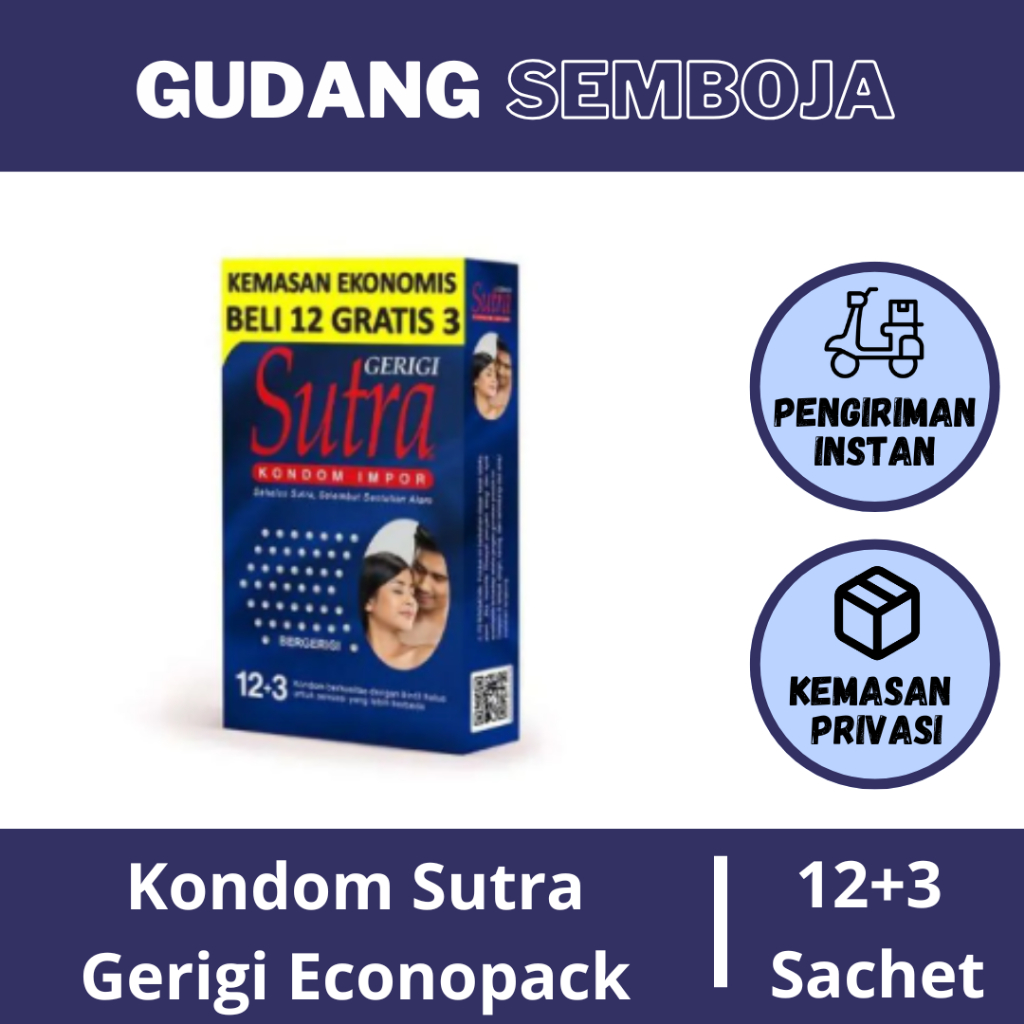 Kondom Sutra Gerigi Econopack Isi 15 Sachet / Kondom Sutra Biru Isi 12 + 3 Sachet