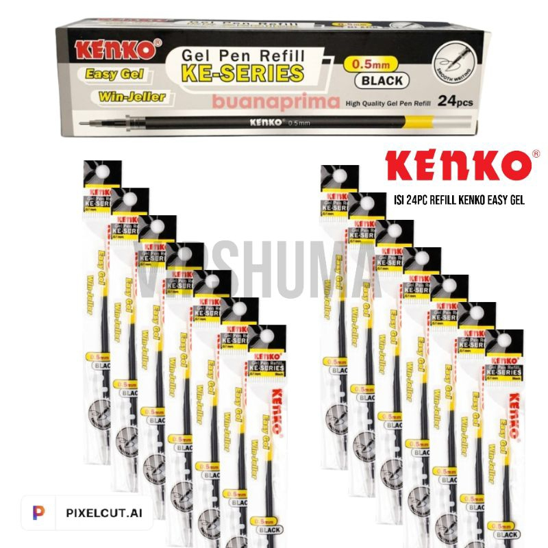 

KENKO Pen Refill / ISI ULANG Easy gel K-E series 0.5mm isi 24pcs Refill - Black