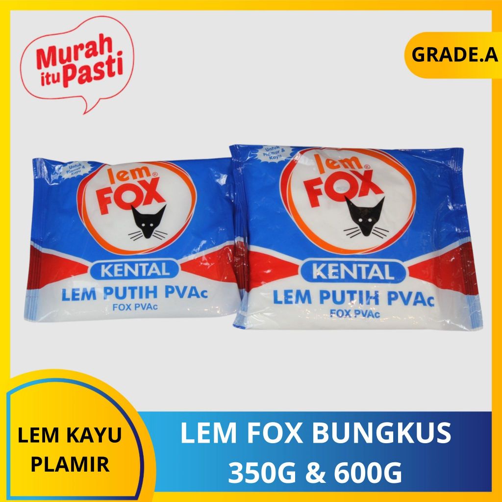 

LEM FOX BUNGKUS 600GR - LEM PUTIH PVAC - BUNGKUS BIRU - PLAMIR - LEM KAYU. [A][#LEM]