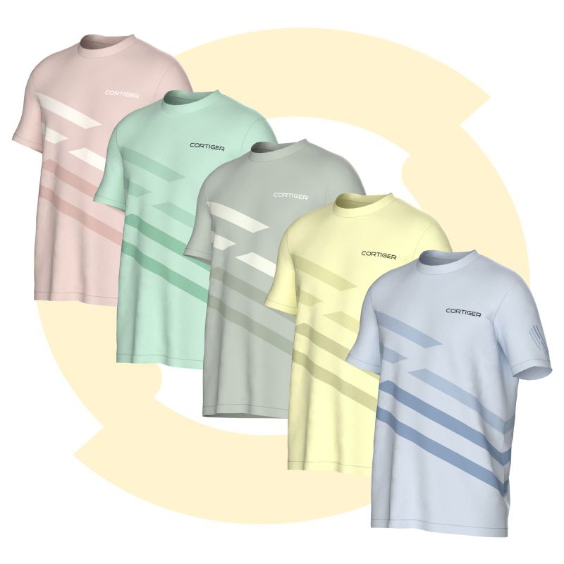 Kaos Olahraga Lari Pria CORTIGER Linea Warna Pastel