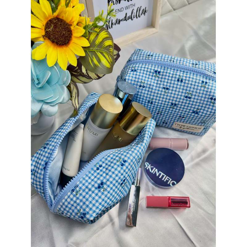 TYCHE - POUCH MAKEUP BLUE CERISE