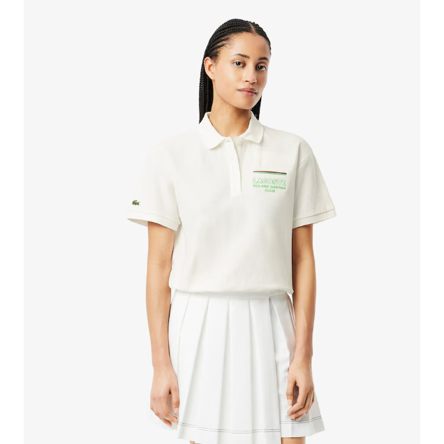 JERSEY TENNIS CEWEK GOLF WANITA Kaos Polo Edisi Roland-Garros Regular Fit PUTIH PUTIH