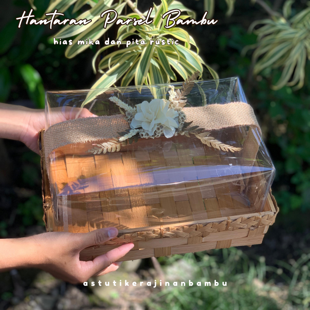 

Wadah Hantaran Parsel Bambu Hias Mika dan Pita Rustic | box mika | box hantaran bambu | wadah jenang unik | tempat wajik/HANTARAN BAMBU PREMIUM/ Box Hantaran Unik Box Hantaran Murah