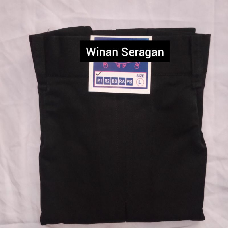 Rok Panjang SPAN Hitam Belah Tengah Depan Dengan Saku Dalam Samping Pinggang NON Karet