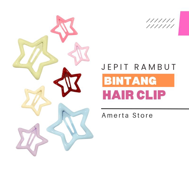 JEPIT RAMBUT BENTUK BINTANG AWT ISI 7 | HAIRCLIP BINTANG | JEPIT RAMBUT VIRAL WANITA | KOREAN STYLE 