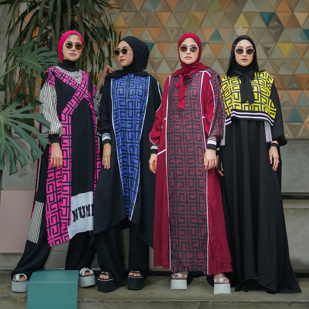 Printing Series OMERA by Numiaa Fashion I Fashion Muslim Dress Outer Tunik Top Batwing dan Kaftan Al