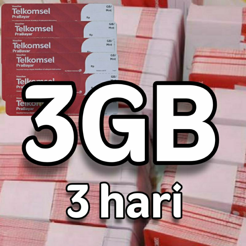 VOUCHER TELKOMSEL 3GB 3hari Zona 3 (Kalimantan)