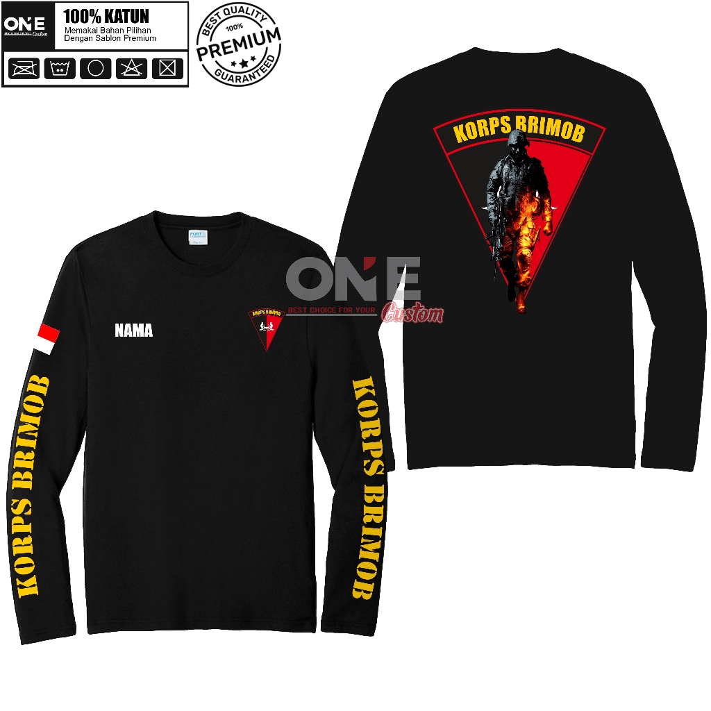 BAJU TANGAN PANJANG KORPS BRIMOB TERBARU - KAOS LENGAN PANJANG BRIMOB/KORPS BRIMOB