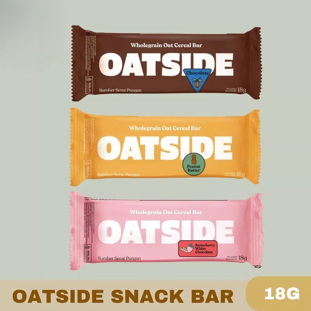 

Oatside Cereal Bars / Cereal Snack Bar Rasa Peanut Butter / Chocolate / Strawberry 18G