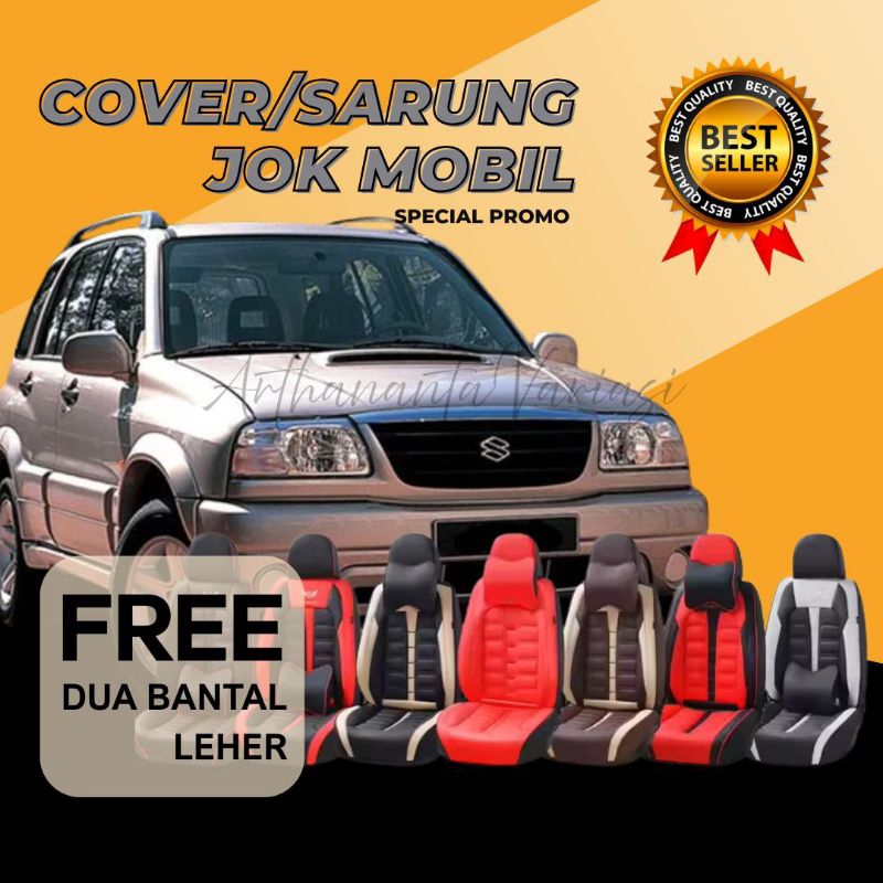 Cover/Sarung Jok Mobil Escudo,Sidekick,Vitara,JLX (1995-2000) Fullset Free 2 bantal leher