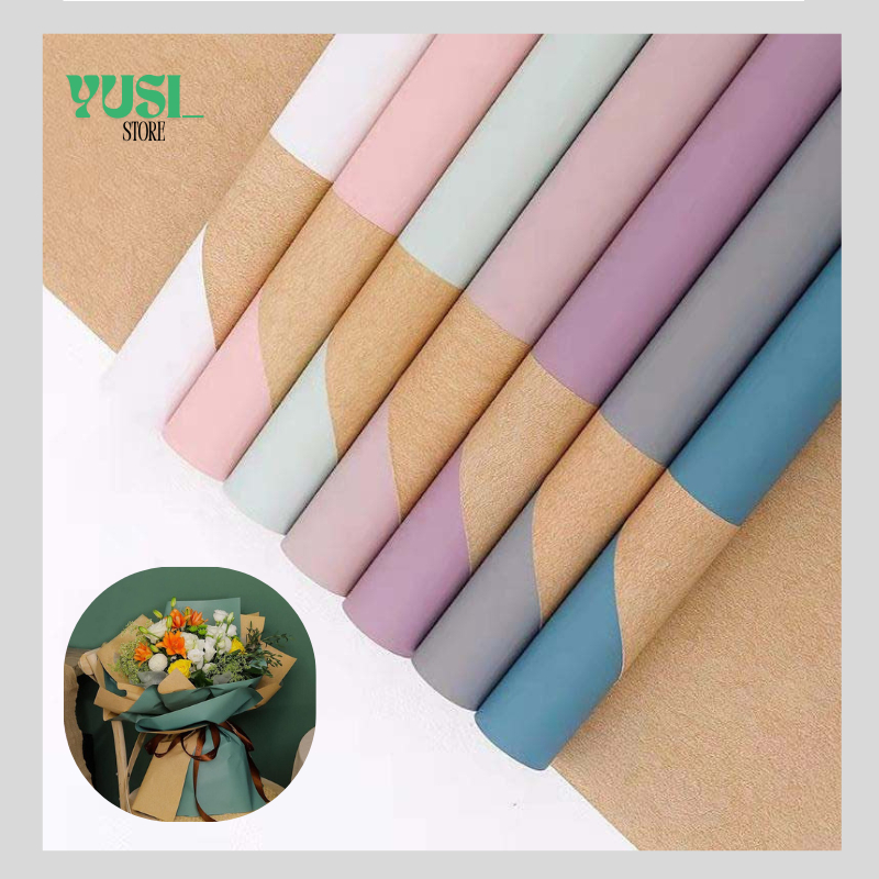 

Flower Wrapping Paper Bi Color Kraft Cellophane Kertas Bunga Buket Wrapping Paper Bicolor Vintage KB035