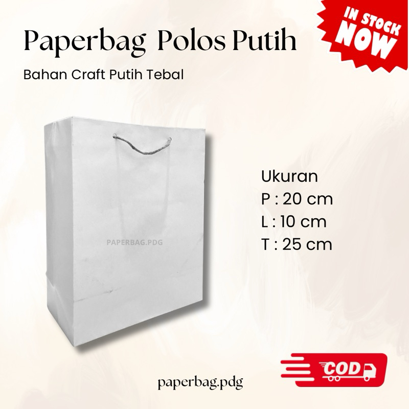 

Paperbag Putih Polos Besar Uk. 25x10x20 cm | READY STOCK Paperbag Kuat | Paperbag Ultah | Paperbag Sablon | Paperbag Pernikahan | Souvenir | Paperbag Premium | Paperbag Murah | Paperbag Padang | Sumatera Barat | Paperbag Tebal | Paperbag Produk