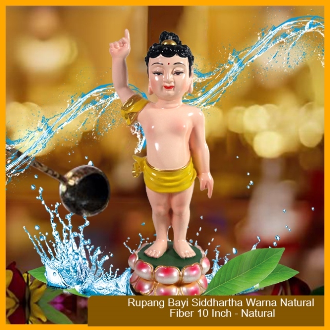 Rupang Patung Bayi Siddharta warna Natural Fiber 10 inchi