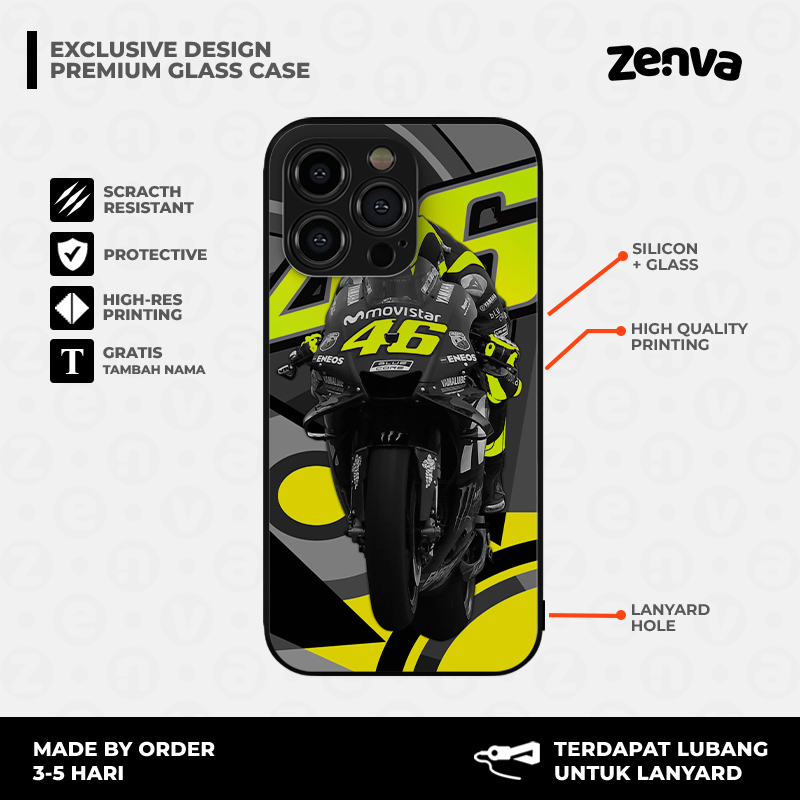 Custom Case Valentino Rossi VR46 Casing Oppo Realme Infinix Poco Iphone Samsung Vivo Xiaomi MI A1 MI