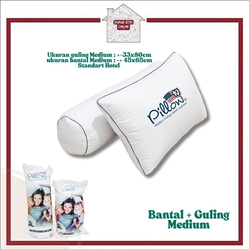 BANTAL PILLOW SILICONE 100% / BANTAL GULING LITE MEDIUM / BANTAL/GULING PILLOW109 / Bantal Kepala / 