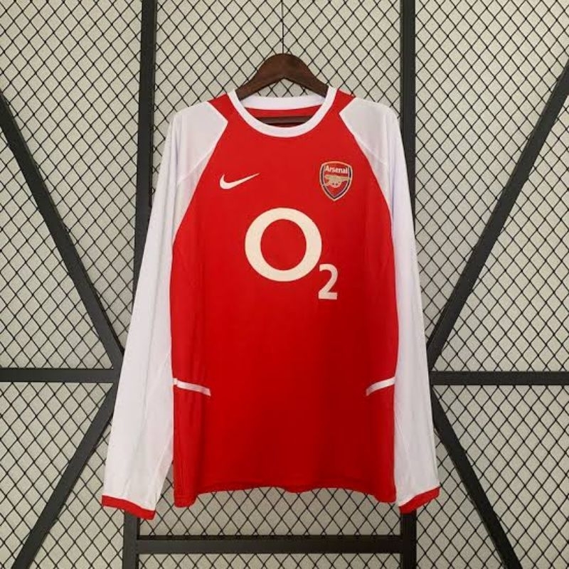 [LS LONGSLEEVE] RETRO JERSEY BOLA ARSENAL HOME O2 2002 2003 02/03 VINTAGE KLASIK GRADE ORI IMPORT
