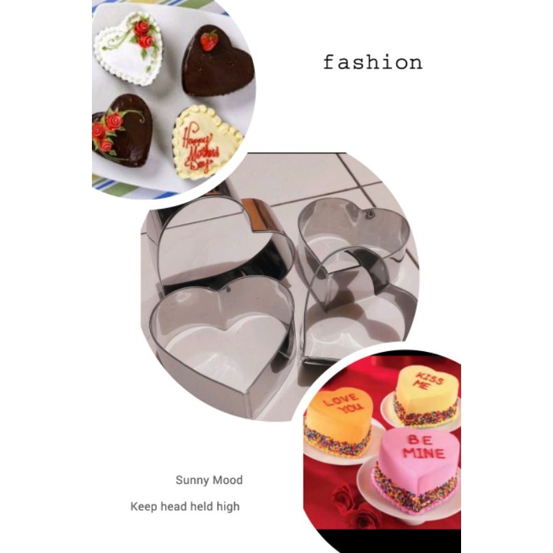 Ring Cutter Bentuk Hati / Ring Hati / Ring roti love / Ring kue karakter motif hati love bahan stain