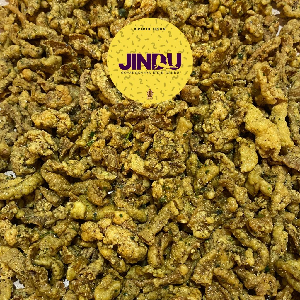 

usus krispi - kripik usus 250 gram boriginal daun jeruk JINDU - goyangannya bikin candu - cemilan food snacks