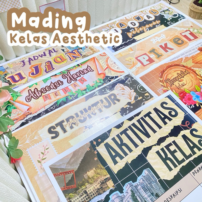 Mading Kelas - Jadwal Piket / Struktur Organisasi / Jadwal Pelajaran / Kesepakatan Kelas / Absensi H