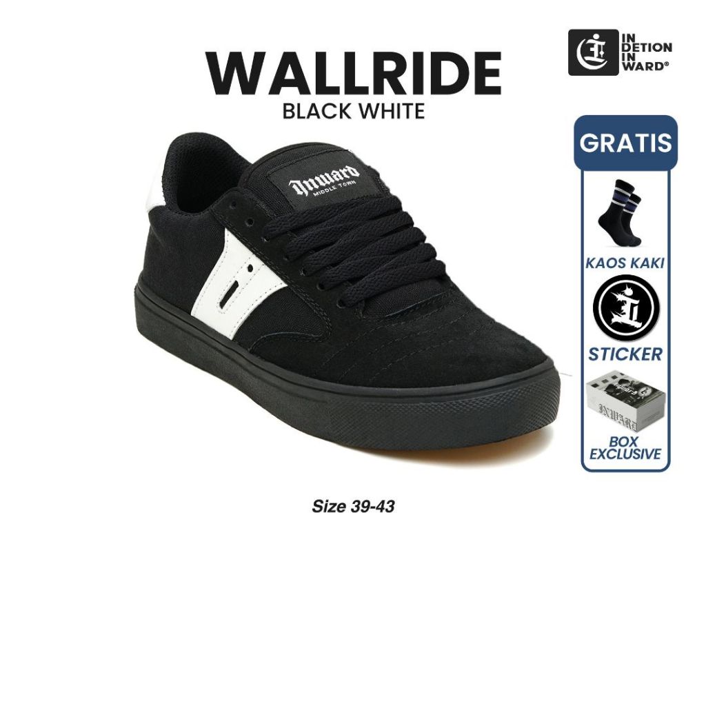 Indetion Inward - WALLRIDE Black Sepatu sneakers pria casual shoes Premium Sole