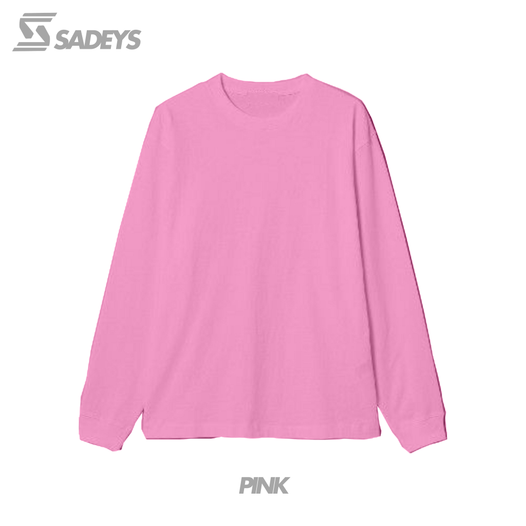 Sadeys Tshirt Pink | Kaos Polos Cotton Combed 24s Lengan Panjang RIB
