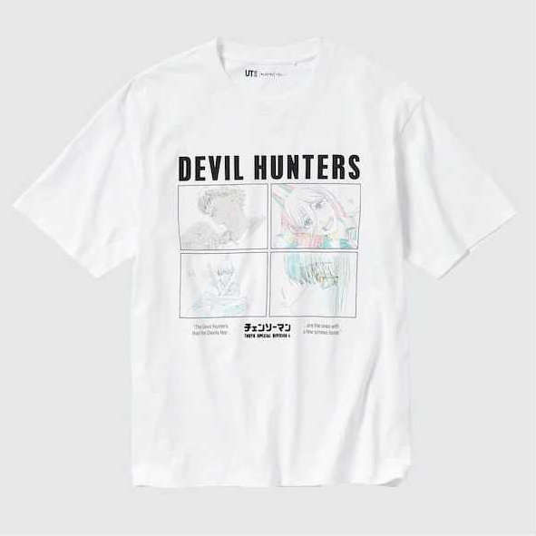 Kaos Uniqlo X Chainsaw Man X Kosuke Kawamura |  Tee T-Shirt UT 2025 Kode 01 - White