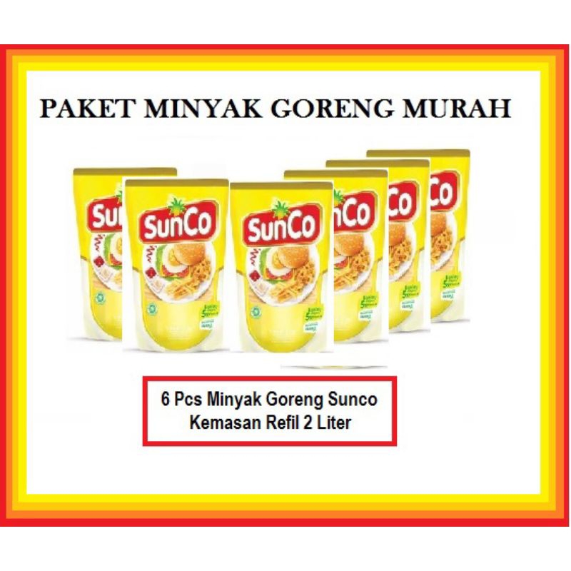 

Minyak Goreng Murah Sunco 2 Liter (6 pcs / 1 karton)