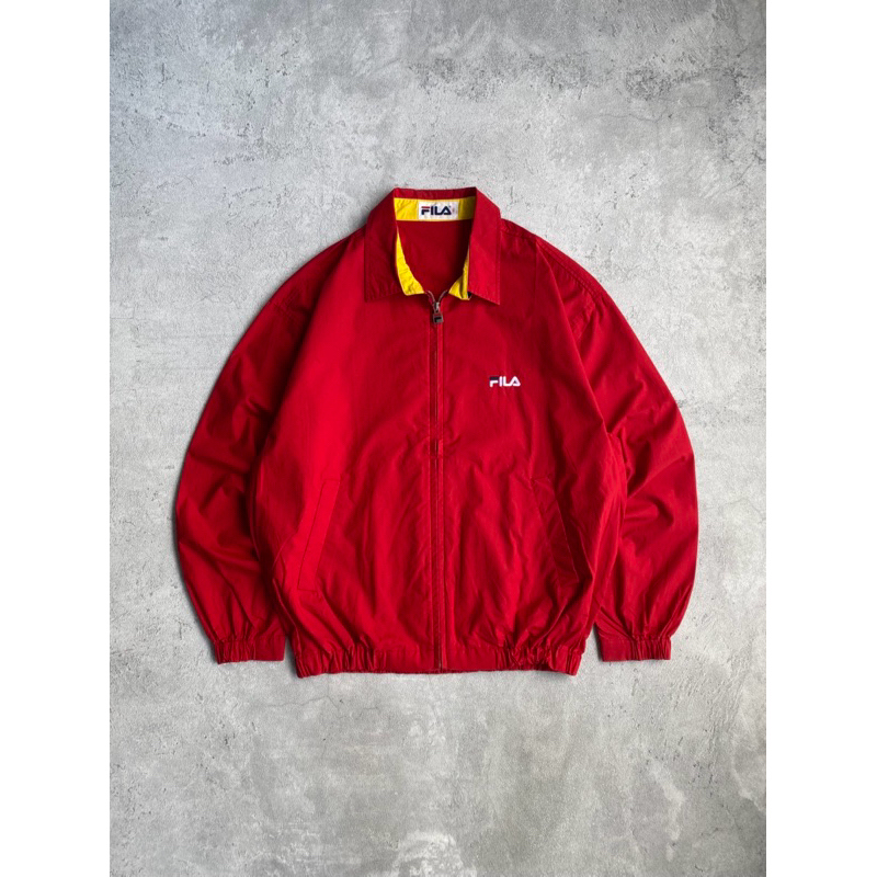 Vtg Fila Red Harrington Work Jacket