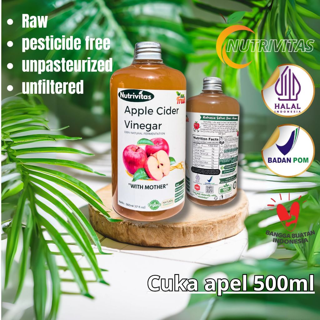 

Nutrivitas Cuka Apel With Mother 500ml - Cuka Apel Organic 500ml Premium