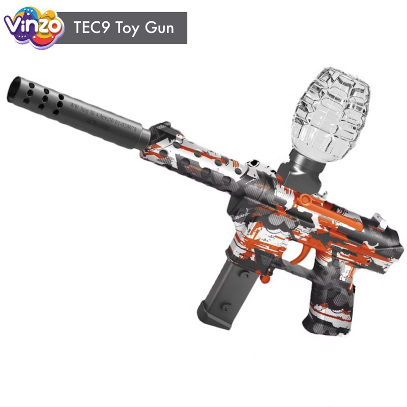 VINZO - Mainan Anak Tembakan Watergel Electric / Otomatis Model TEC9 - Mainan Tembakan Electric Kids