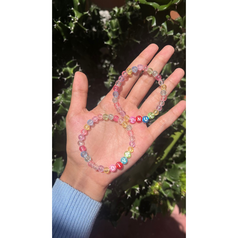 Rainbow Name Bracelet / Bracelet Beads / Gelang Nama / Gelang Manik