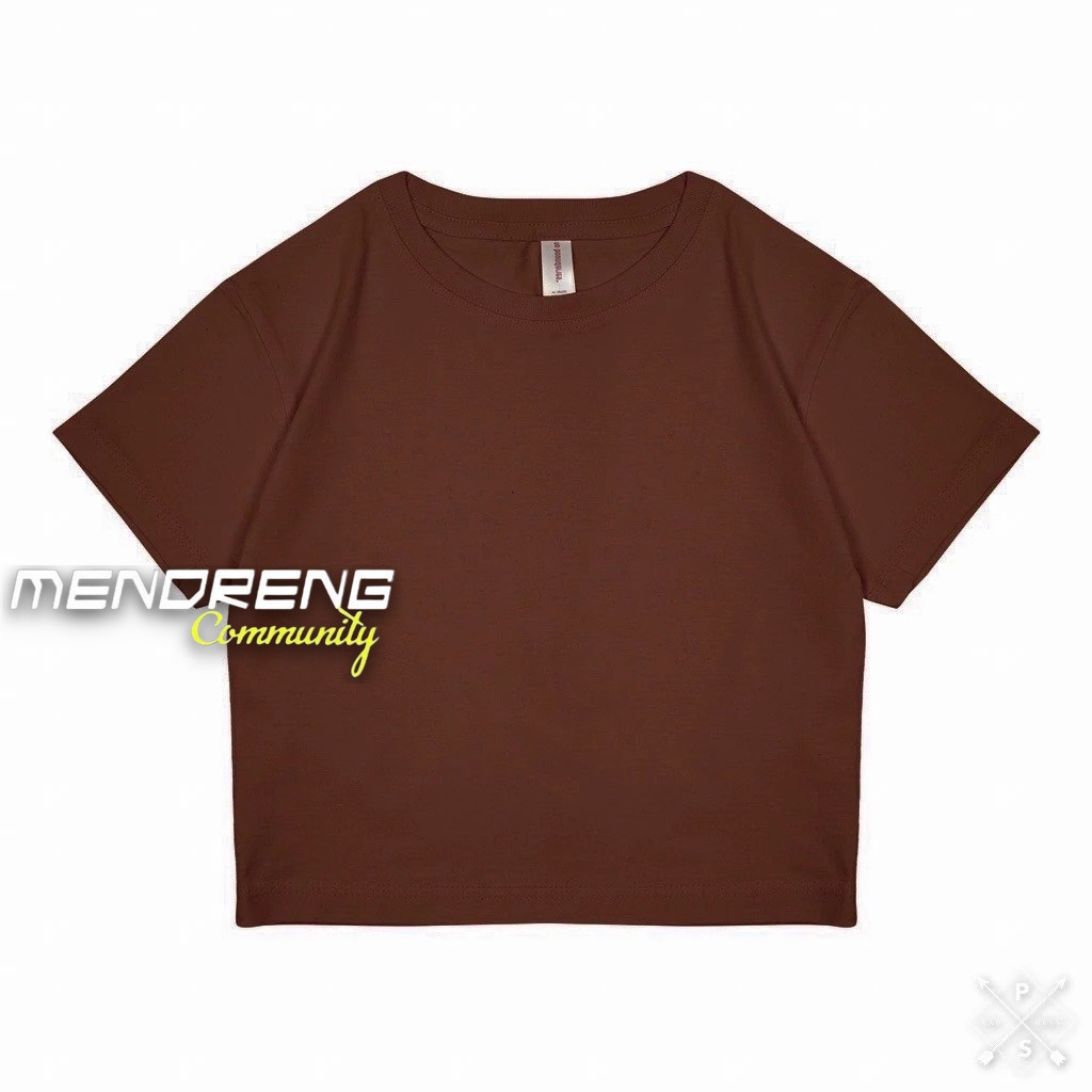 Chiccwear - Kaos Crop Top Polos Biru Elektrik Motif Terlaris / Kaos Korea Crop