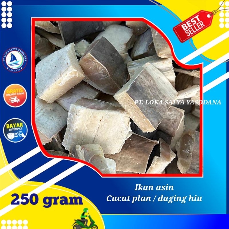 ikan asin cucut plan / daging hiu super 250gram