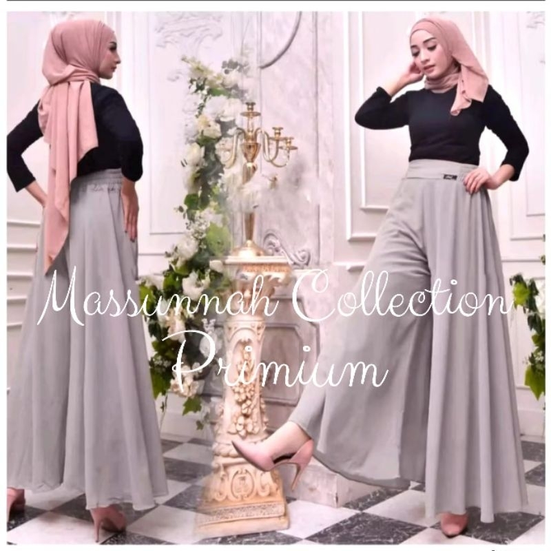 Ready Stok Celana Kulot Payung Panjang Jumbo Full Furing//Celana Kulot Ceruty Baby Doll//Rok Bawahan