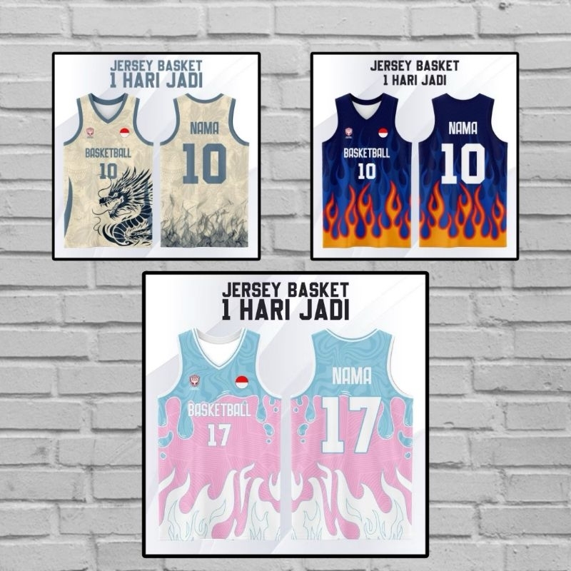Jersey Basket Custom  – Baju Basket Keren Bahan Dryfit Premium | Bisa Nama & Nomor Sendiri