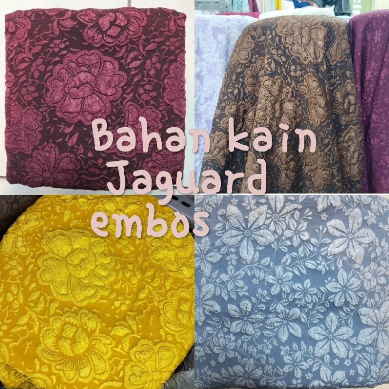 Kain Jaguard Embos Motif Timbul/bahan Jacguard embos Terbaru/kain katun Jaguard embos Timbul import.