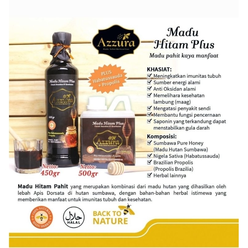 

MADU AZZURA MADU HITAM PROPOLIS DAN HABBATUSSAUDA MADU SUPER
