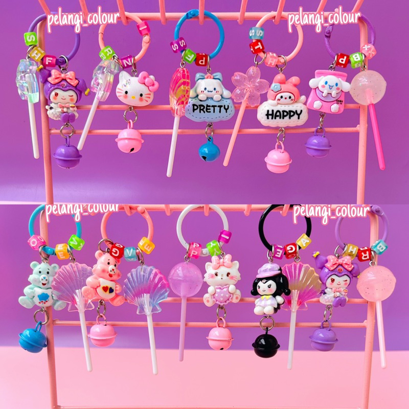 Gantungan Kunci permen lolipop / Ganci Karakter Lolipop / Gantungan Kunci Clay Lolipop